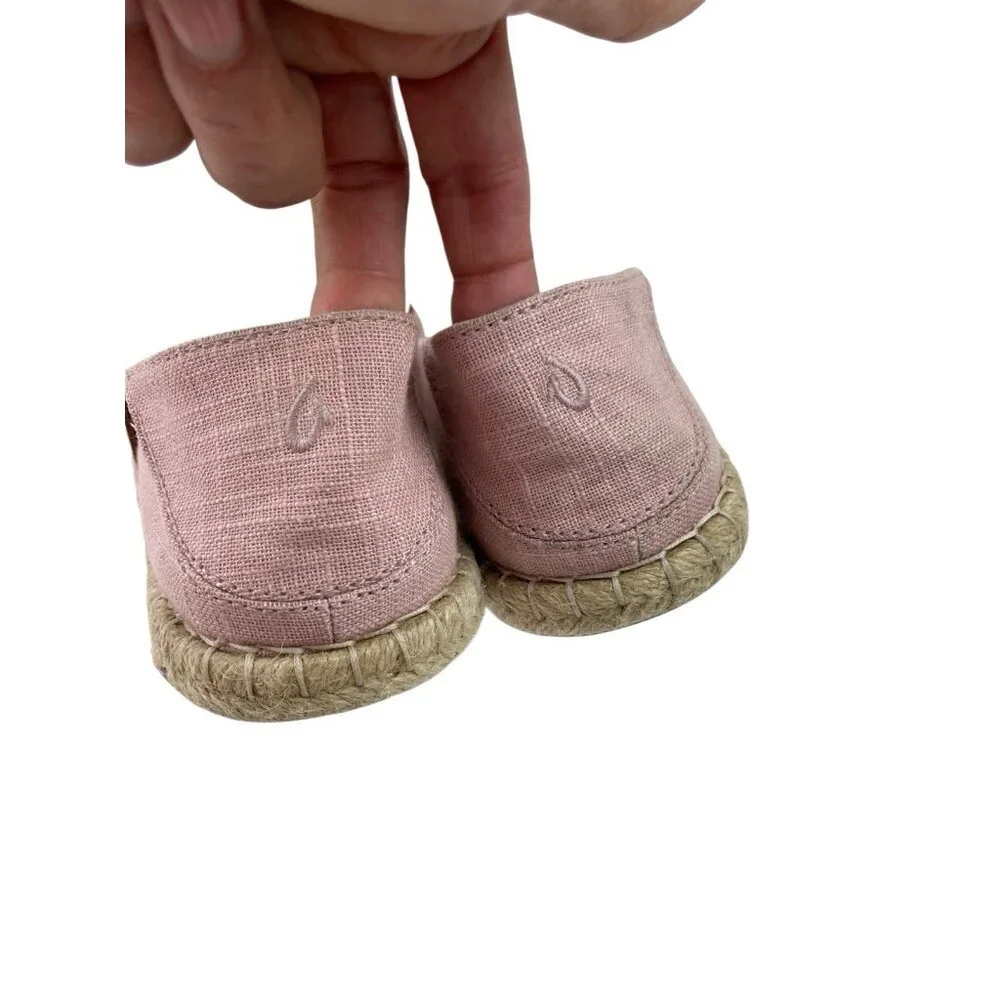 *Olukai Pink Kaula Pa'a Kapa Espadrilles Shoes Womens Size 8 Fold Heel Slip On